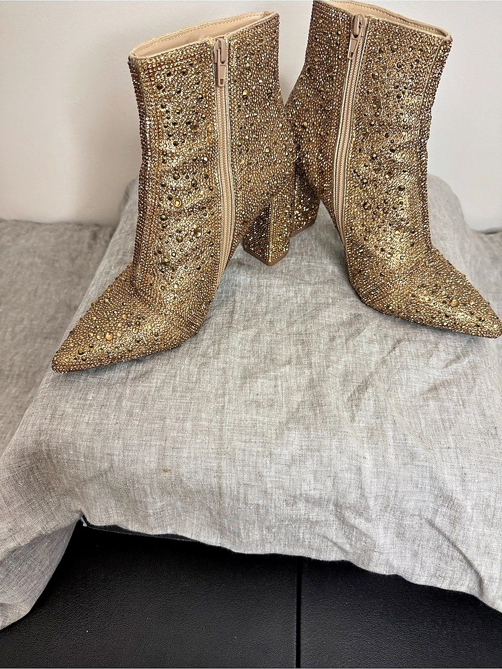 Betsey Johnson Cady Rhinestone Booties Gold Booties - Picture 3 of 6